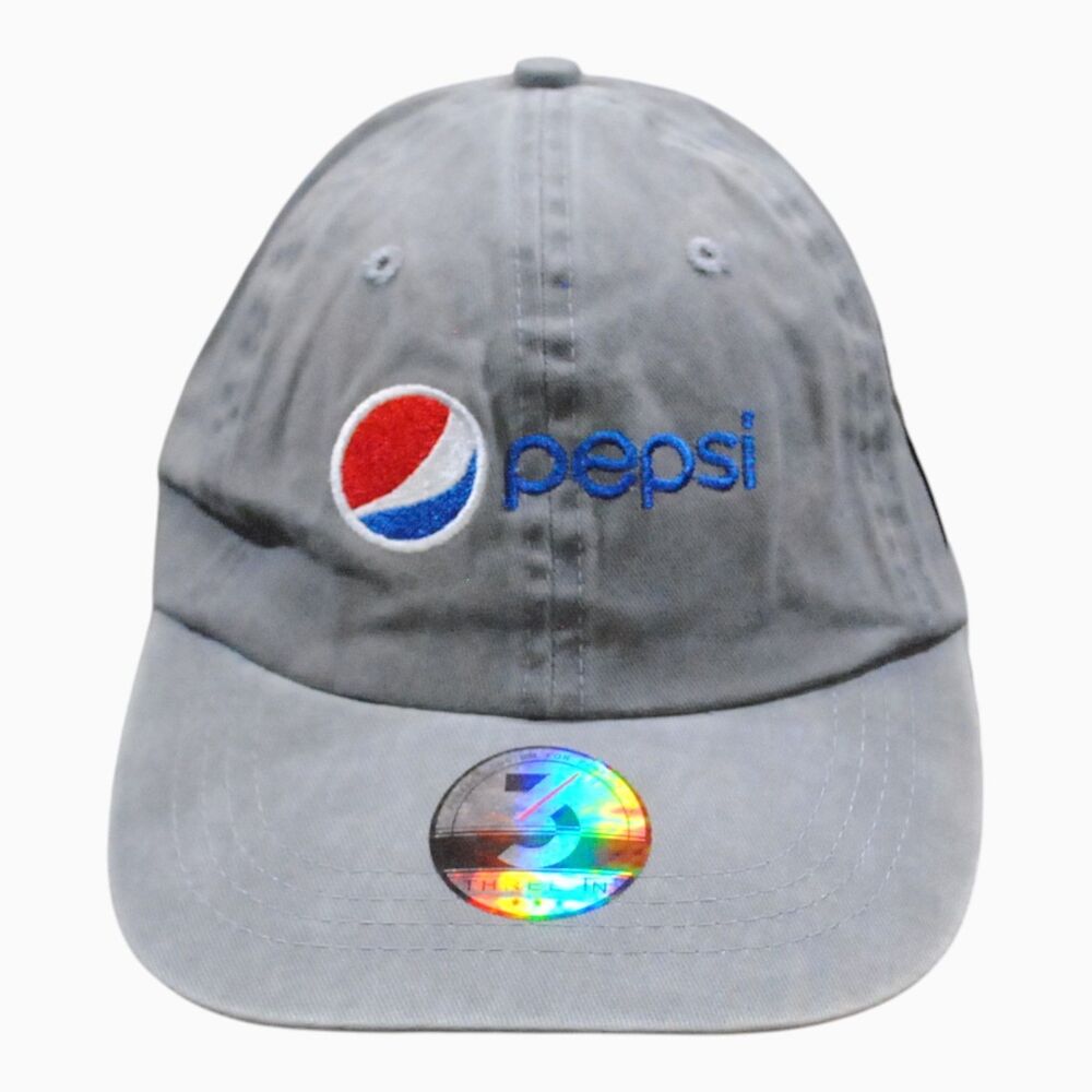 Pepsi Hat Strap back Adjustable Gray Ball Cap  Embroidered